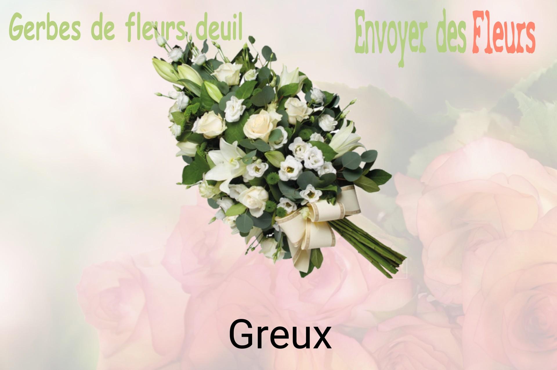 Gerbe de fleurs de deuil livrée à Greux